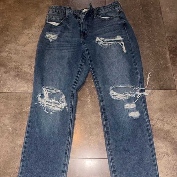 Forever 21 Denim - Forever 21 Blue Distressed Boyfriend Jeans